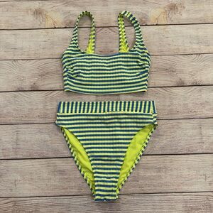 Xhillaration Neon Striped Bikini - Medium
